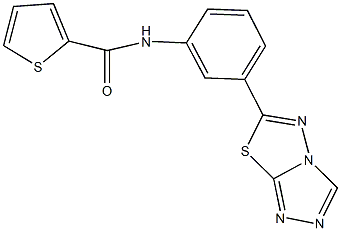 N-(3-[1,2,4]triazolo[3,4-b][1,3,4]thiadiazol-6-ylphenyl)-2-thiophenecarboxamide 구조식 이미지