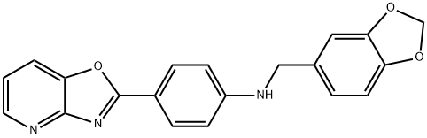 N-(1,3-benzodioxol-5-ylmethyl)-N-(4-[1,3]oxazolo[4,5-b]pyridin-2-ylphenyl)amine 구조식 이미지
