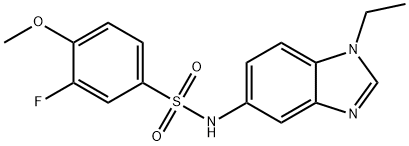 N-(1-ethyl-1H-benzimidazol-5-yl)-3-fluoro-4-methoxybenzenesulfonamide 구조식 이미지