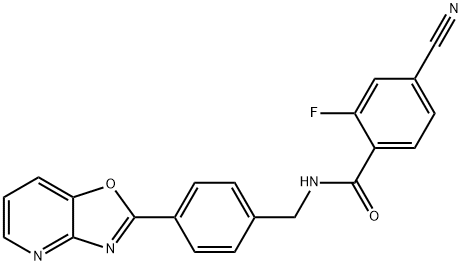 4-cyano-2-fluoro-N-(4-[1,3]oxazolo[4,5-b]pyridin-2-ylbenzyl)benzamide Structure