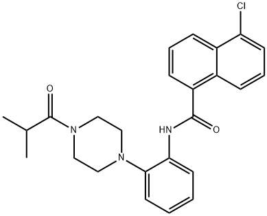 5-chloro-N-[2-(4-isobutyryl-1-piperazinyl)phenyl]-1-naphthamide Structure