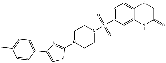 6-({4-[4-(4-methylphenyl)-1,3-thiazol-2-yl]-1-piperazinyl}sulfonyl)-2H-1,4-benzoxazin-3(4H)-one 구조식 이미지
