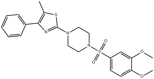 1-[(3,4-dimethoxyphenyl)sulfonyl]-4-(5-methyl-4-phenyl-1,3-thiazol-2-yl)piperazine 구조식 이미지