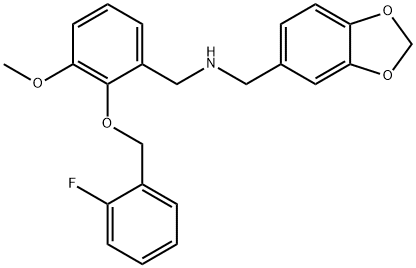 N-(1,3-benzodioxol-5-ylmethyl)-N-{2-[(2-fluorobenzyl)oxy]-3-methoxybenzyl}amine 구조식 이미지