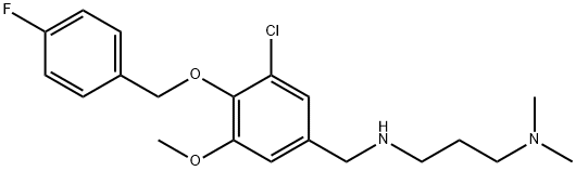 N-{3-chloro-4-[(4-fluorobenzyl)oxy]-5-methoxybenzyl}-N-[3-(dimethylamino)propyl]amine 구조식 이미지