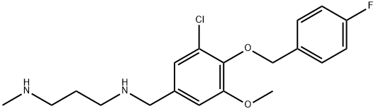 N-{3-chloro-4-[(4-fluorobenzyl)oxy]-5-methoxybenzyl}-N-[3-(methylamino)propyl]amine 구조식 이미지