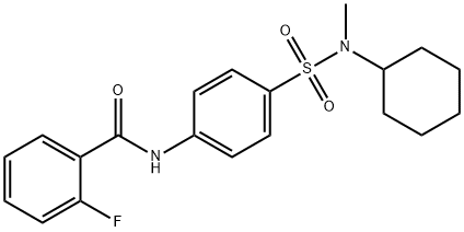 N-(4-{[cyclohexyl(methyl)amino]sulfonyl}phenyl)-2-fluorobenzamide 구조식 이미지