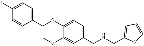 N-{4-[(4-fluorobenzyl)oxy]-3-methoxybenzyl}-N-(2-thienylmethyl)amine Structure