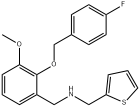 N-{2-[(4-fluorobenzyl)oxy]-3-methoxybenzyl}-N-(2-thienylmethyl)amine 구조식 이미지