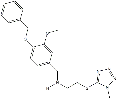 N-[4-(benzyloxy)-3-methoxybenzyl]-N-{2-[(1-methyl-1H-tetraazol-5-yl)sulfanyl]ethyl}amine 구조식 이미지