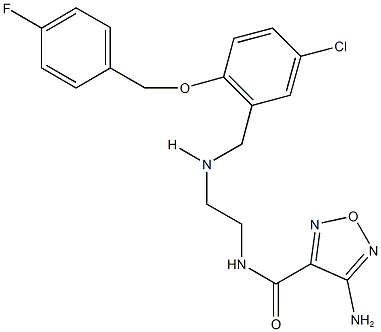 4-amino-N-[2-({5-chloro-2-[(4-fluorobenzyl)oxy]benzyl}amino)ethyl]-1,2,5-oxadiazole-3-carboxamide Structure