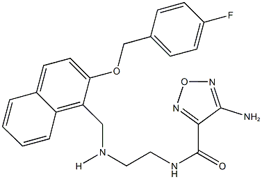 4-amino-N-{2-[({2-[(4-fluorobenzyl)oxy]-1-naphthyl}methyl)amino]ethyl}-1,2,5-oxadiazole-3-carboxamide 구조식 이미지