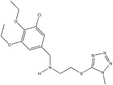 N-(3-chloro-4,5-diethoxybenzyl)-N-{2-[(1-methyl-1H-tetraazol-5-yl)sulfanyl]ethyl}amine Structure