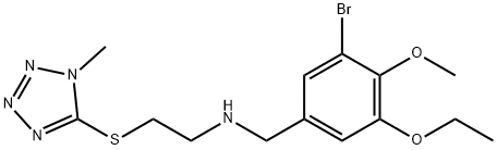 N-(3-bromo-5-ethoxy-4-methoxybenzyl)-N-{2-[(1-methyl-1H-tetraazol-5-yl)sulfanyl]ethyl}amine 구조식 이미지