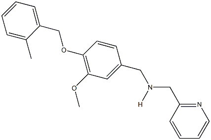 N-{3-methoxy-4-[(2-methylbenzyl)oxy]benzyl}-N-(2-pyridinylmethyl)amine 구조식 이미지