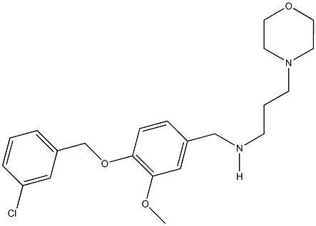 N-{4-[(3-chlorobenzyl)oxy]-3-methoxybenzyl}-N-[3-(4-morpholinyl)propyl]amine 구조식 이미지