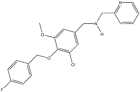 N-{3-chloro-4-[(4-fluorobenzyl)oxy]-5-methoxybenzyl}-N-(2-pyridinylmethyl)amine 구조식 이미지