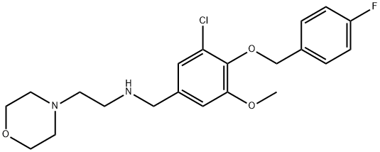 N-{3-chloro-4-[(4-fluorobenzyl)oxy]-5-methoxybenzyl}-N-[2-(4-morpholinyl)ethyl]amine 구조식 이미지