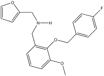 N-{2-[(4-fluorobenzyl)oxy]-3-methoxybenzyl}-N-(2-furylmethyl)amine 구조식 이미지