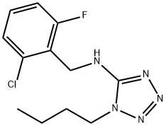 N-(1-butyl-1H-tetraazol-5-yl)-N-(2-chloro-6-fluorobenzyl)amine 구조식 이미지