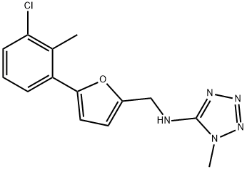 N-{[5-(3-chloro-2-methylphenyl)-2-furyl]methyl}-N-(1-methyl-1H-tetraazol-5-yl)amine 구조식 이미지