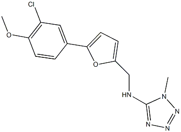 N-{[5-(3-chloro-4-methoxyphenyl)-2-furyl]methyl}-N-(1-methyl-1H-tetraazol-5-yl)amine 구조식 이미지