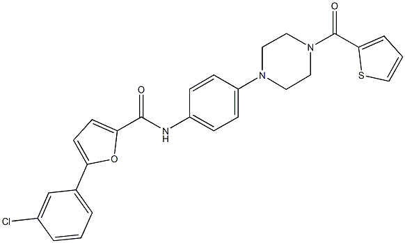 5-(3-chlorophenyl)-N-{4-[4-(2-thienylcarbonyl)-1-piperazinyl]phenyl}-2-furamide Structure