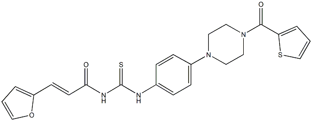 N-[3-(2-furyl)acryloyl]-N'-{4-[4-(2-thienylcarbonyl)-1-piperazinyl]phenyl}thiourea 구조식 이미지