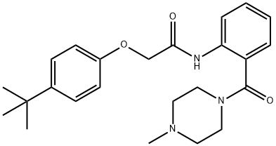 2-(4-tert-butylphenoxy)-N-{2-[(4-methyl-1-piperazinyl)carbonyl]phenyl}acetamide 구조식 이미지