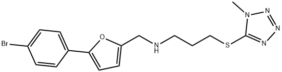 N-{[5-(4-bromophenyl)-2-furyl]methyl}-N-{3-[(1-methyl-1H-tetraazol-5-yl)sulfanyl]propyl}amine 구조식 이미지
