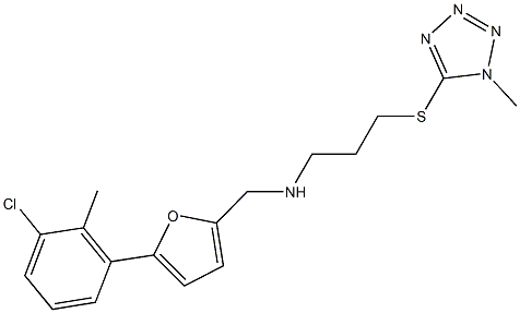 N-{[5-(3-chloro-2-methylphenyl)-2-furyl]methyl}-N-{3-[(1-methyl-1H-tetraazol-5-yl)sulfanyl]propyl}amine Structure