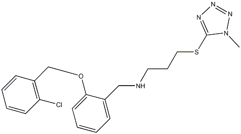 N-{2-[(2-chlorobenzyl)oxy]benzyl}-N-{3-[(1-methyl-1H-tetraazol-5-yl)sulfanyl]propyl}amine 구조식 이미지