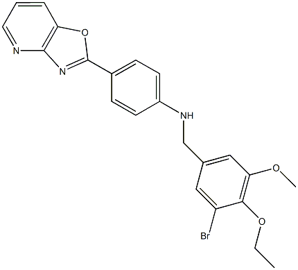 N-(3-bromo-4-ethoxy-5-methoxybenzyl)-N-(4-[1,3]oxazolo[4,5-b]pyridin-2-ylphenyl)amine Structure