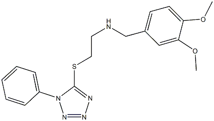 N-(3,4-dimethoxybenzyl)-N-{2-[(1-phenyl-1H-tetraazol-5-yl)sulfanyl]ethyl}amine Structure