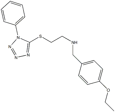 N-(4-ethoxybenzyl)-N-{2-[(1-phenyl-1H-tetraazol-5-yl)sulfanyl]ethyl}amine Structure