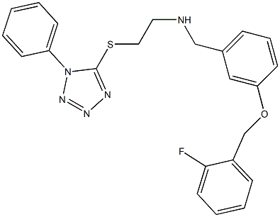 N-{3-[(2-fluorobenzyl)oxy]benzyl}-N-{2-[(1-phenyl-1H-tetraazol-5-yl)sulfanyl]ethyl}amine Structure