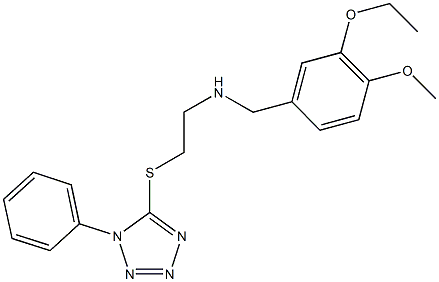 N-(3-ethoxy-4-methoxybenzyl)-N-{2-[(1-phenyl-1H-tetraazol-5-yl)sulfanyl]ethyl}amine 구조식 이미지
