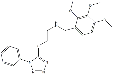 2-[(1-phenyl-1H-tetraazol-5-yl)sulfanyl]-N-(2,3,4-trimethoxybenzyl)ethanamine 구조식 이미지