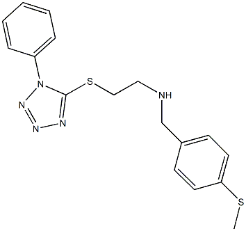 N-[4-(methylsulfanyl)benzyl]-N-{2-[(1-phenyl-1H-tetraazol-5-yl)sulfanyl]ethyl}amine Structure