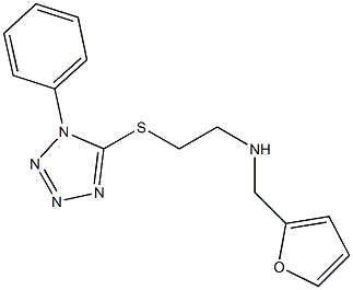 N-(2-furylmethyl)-N-{2-[(1-phenyl-1H-tetraazol-5-yl)sulfanyl]ethyl}amine Structure