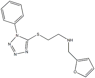 N-(2-furylmethyl)-N-{2-[(1-phenyl-1H-tetraazol-5-yl)sulfanyl]ethyl}amine 구조식 이미지