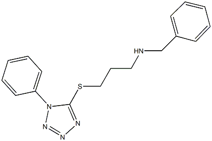 N-benzyl-N-{3-[(1-phenyl-1H-tetraazol-5-yl)sulfanyl]propyl}amine 구조식 이미지