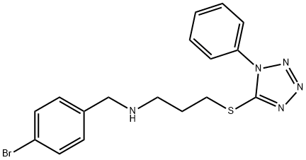 N-(4-bromobenzyl)-N-{3-[(1-phenyl-1H-tetraazol-5-yl)sulfanyl]propyl}amine 구조식 이미지