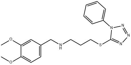 N-(3,4-dimethoxybenzyl)-N-{3-[(1-phenyl-1H-tetraazol-5-yl)sulfanyl]propyl}amine 구조식 이미지