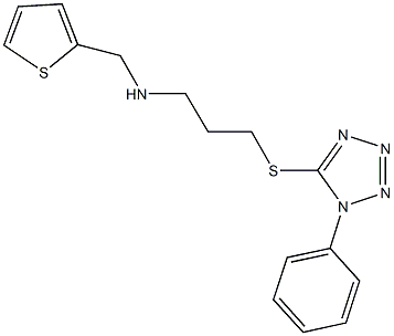 3-[(1-phenyl-1H-tetraazol-5-yl)sulfanyl]-N-(2-thienylmethyl)-1-propanamine 구조식 이미지