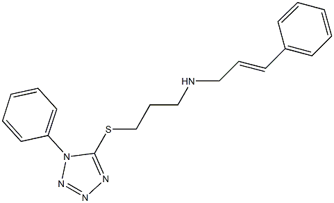 3-phenyl-N-{3-[(1-phenyl-1H-tetraazol-5-yl)sulfanyl]propyl}-2-propen-1-amine 구조식 이미지