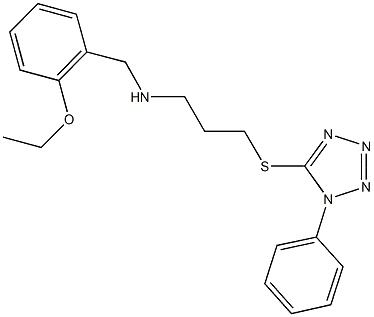 N-(2-ethoxybenzyl)-N-{3-[(1-phenyl-1H-tetraazol-5-yl)sulfanyl]propyl}amine Structure