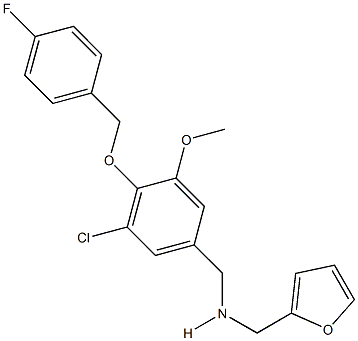 N-{3-chloro-4-[(4-fluorobenzyl)oxy]-5-methoxybenzyl}-N-(2-furylmethyl)amine Structure
