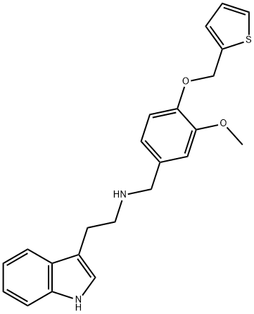 2-(1H-indol-3-yl)-N-[3-methoxy-4-(2-thienylmethoxy)benzyl]ethanamine 구조식 이미지