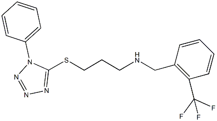 3-[(1-phenyl-1H-tetraazol-5-yl)sulfanyl]-N-[2-(trifluoromethyl)benzyl]-1-propanamine 구조식 이미지